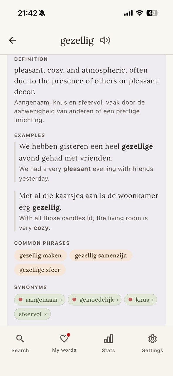 Betekeniskaart in OpenWords